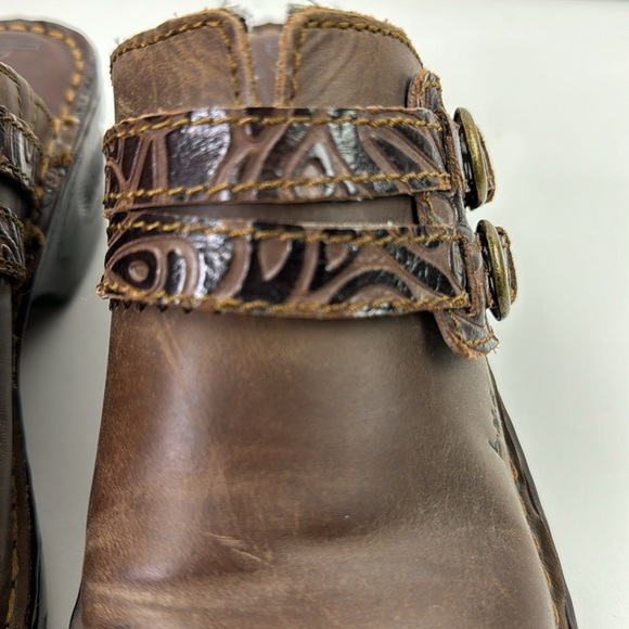 b.o.c. brown leather slip on clog mule shoes - Picture 4 of 14